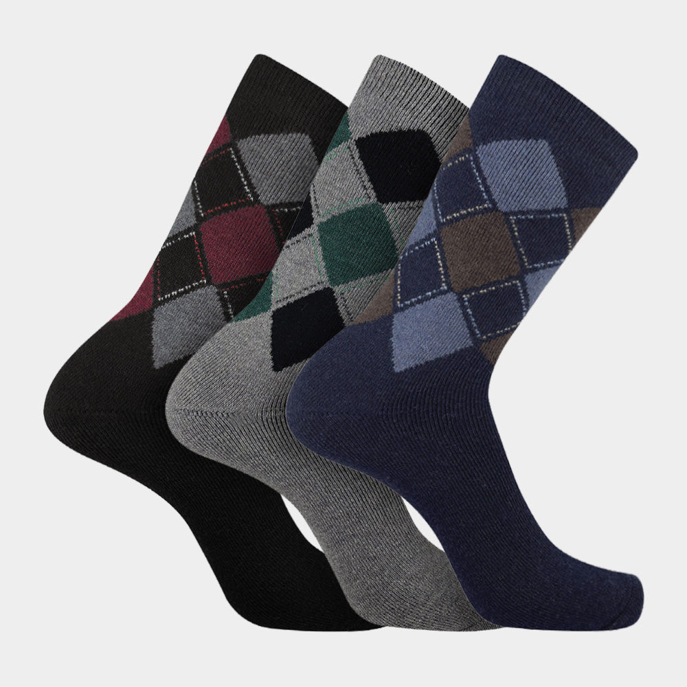 Herrensocken aus Alpakawolle – 3 Paar – Argyle