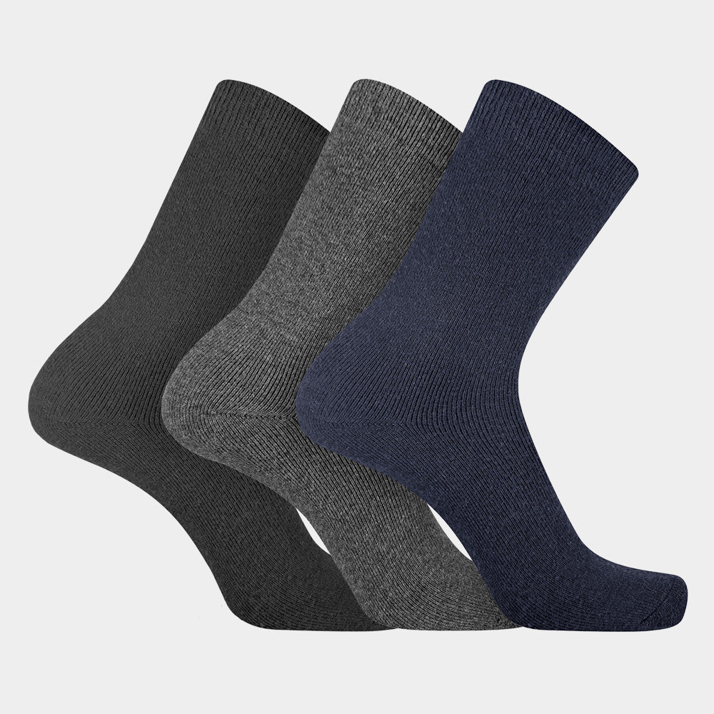 Socken aus Alpakawolle – 3 Paar – Schwarz/Marineblau/Grau