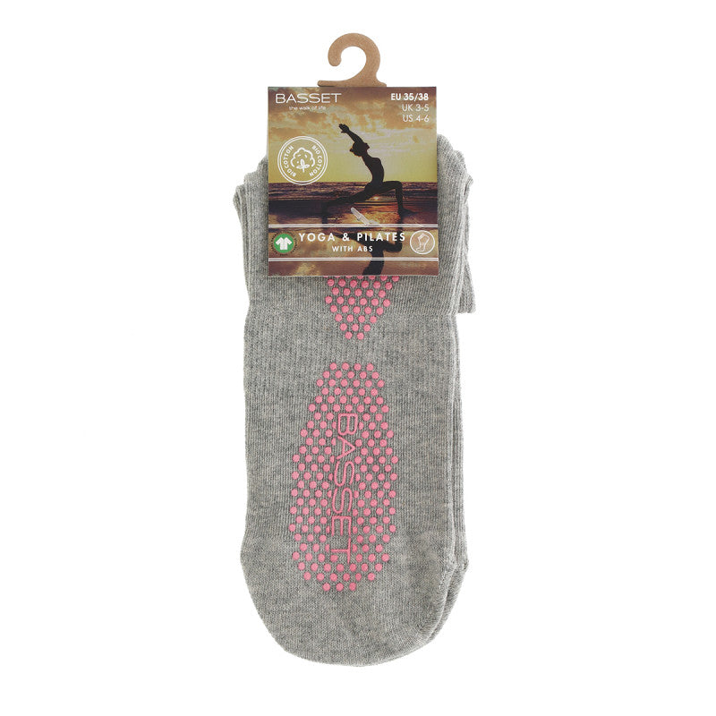 Bio Yoga en pilatessokken met ABS Gots grijs