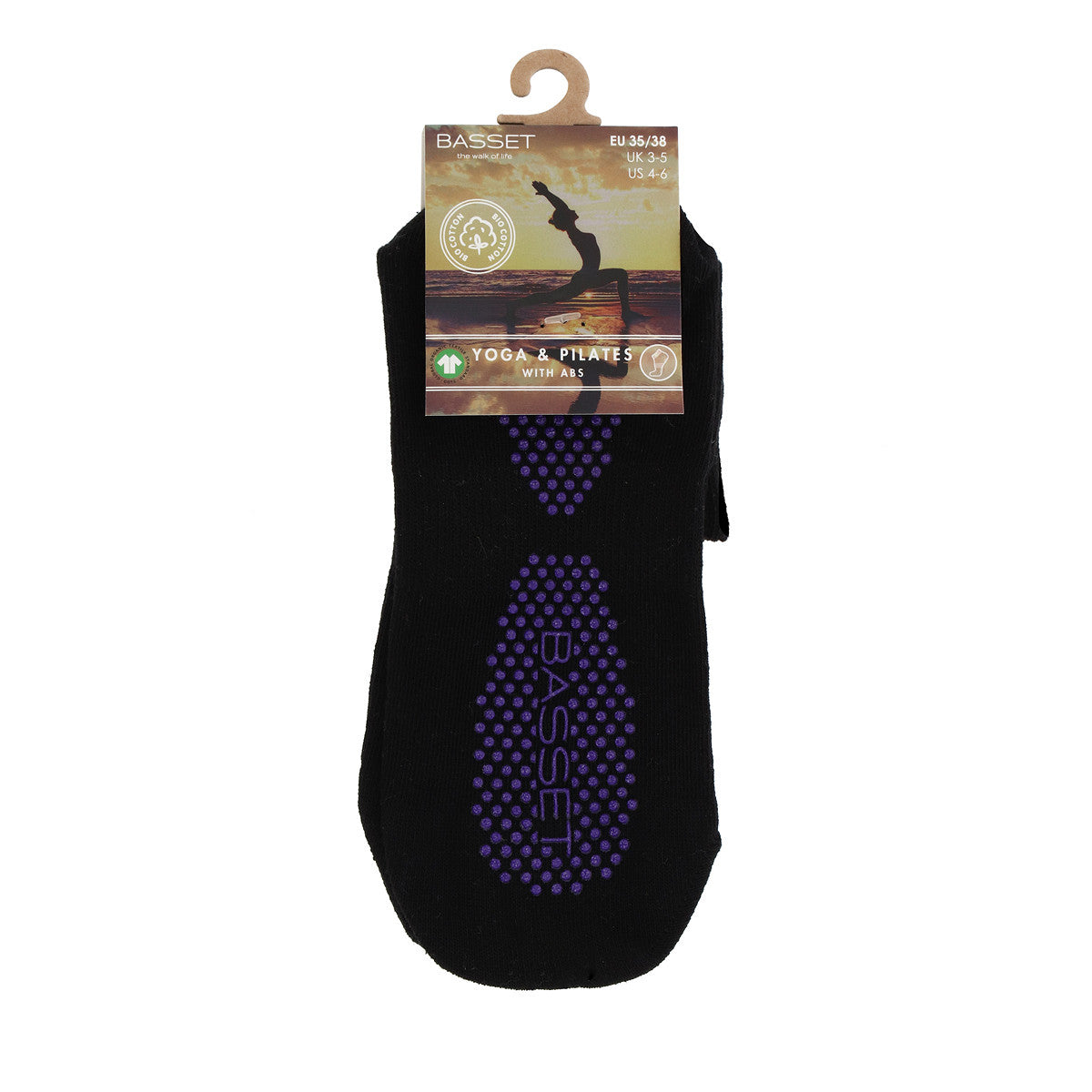 Bio Yoga en pilatessokken met ABS Gots zwart
