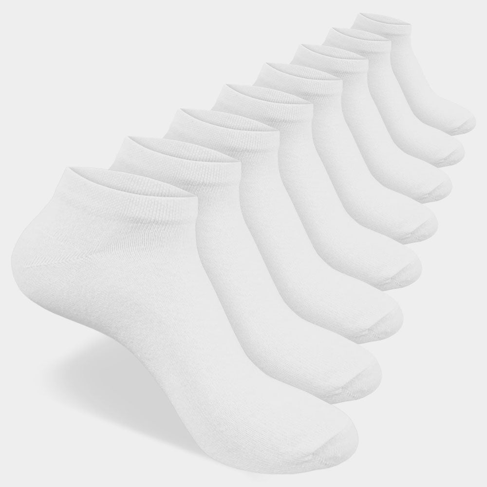 Bio Katoen Enkelsokken - 8 Paar - Wit