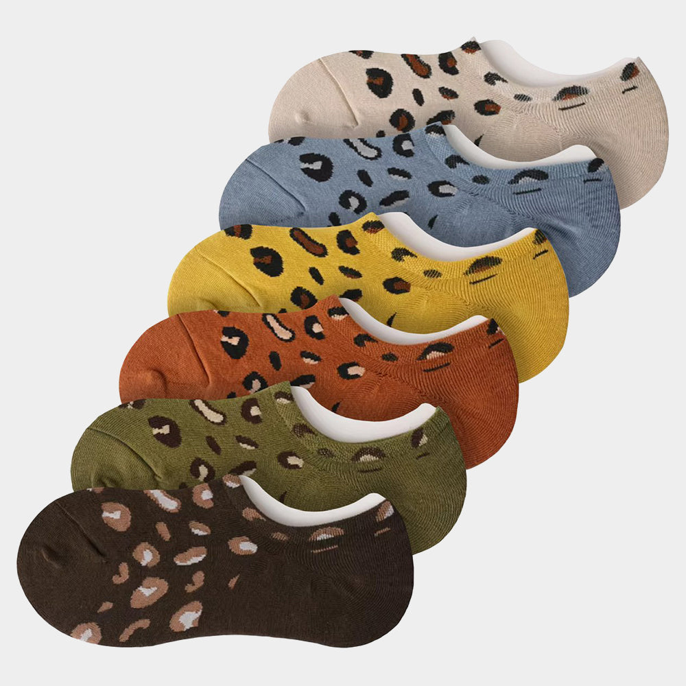Dames Enkelsokken - 6 paar - Dieren print
