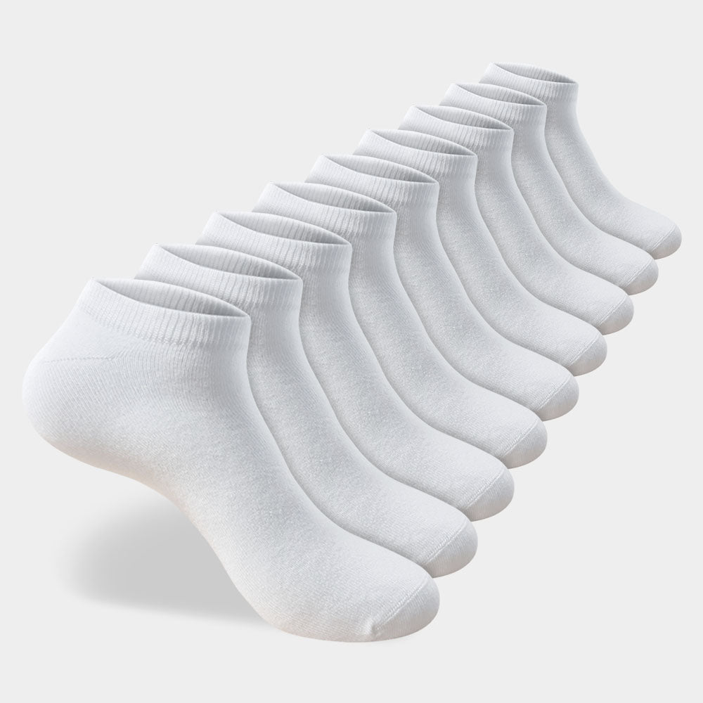 Bambus-Knöchelsocken – 9 Paar – Weiß