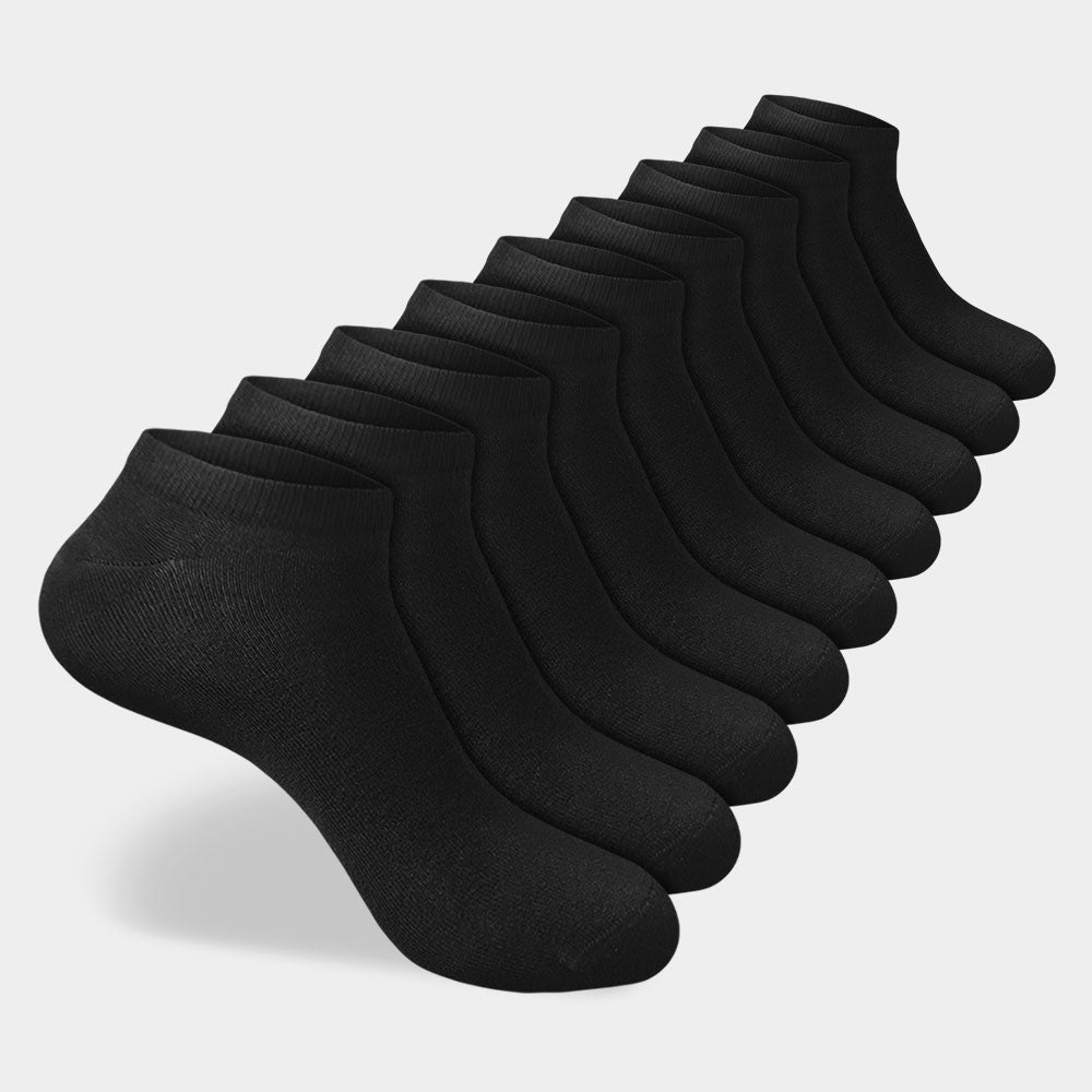 Bambus-Knöchelsocken – 9 Paar – Schwarz