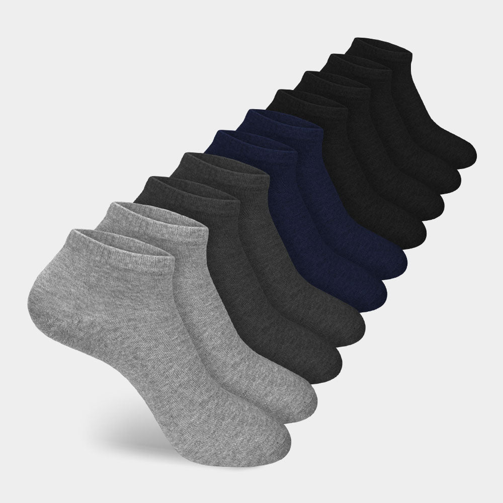 Baumwoll-Knöchelsocken – 10 Paar – Mehrfarbig