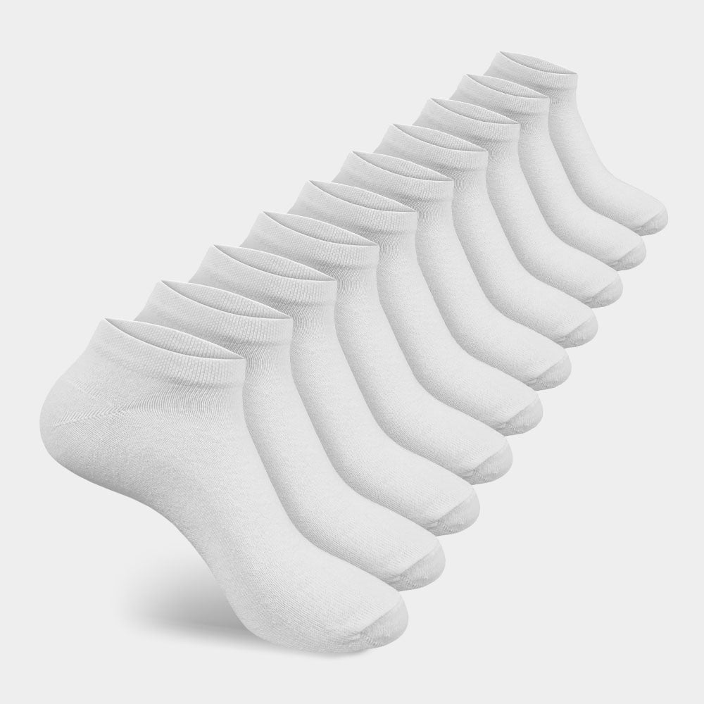 Baumwoll-Knöchelsocken – 10 Paar – Weiß