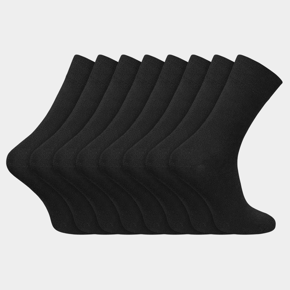 Klassische Herrensocken – Schwarz – 8 Paar