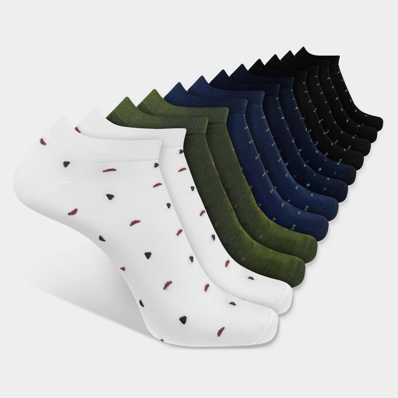 Heren Sneakersokken - 12 paar - Minimalistische Print