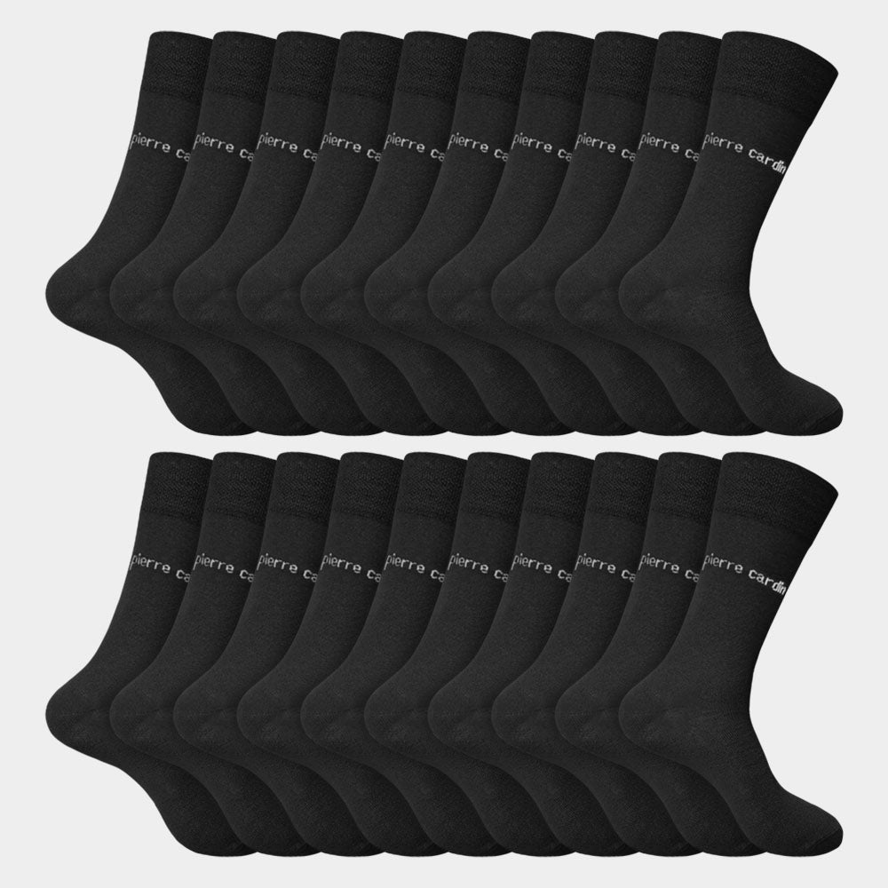 Herren-Baumwollsocken – 20 Paar – Schwarz