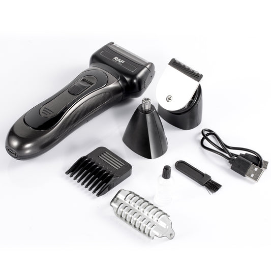 Professionele 3-in-1 oplaadbare haartrimmer voor mannen met 8600 RPM-motor, inclusief accessoires zoals T-blade, micro shaver, neushaartrimmer, schoonmaakborstel en USB-kabel