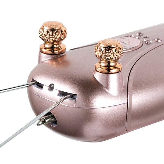 Detailfoto van de kop van de RAF Epilator op een witte achtergrond, toont het geavanceerde ontwerp voor effectieve en pijnloze haarverwijdering.