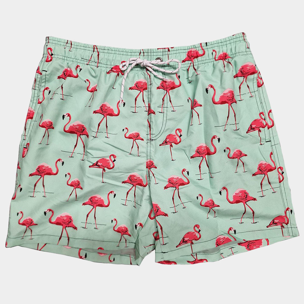 Herren-Badehose – Flamingo-Muster
