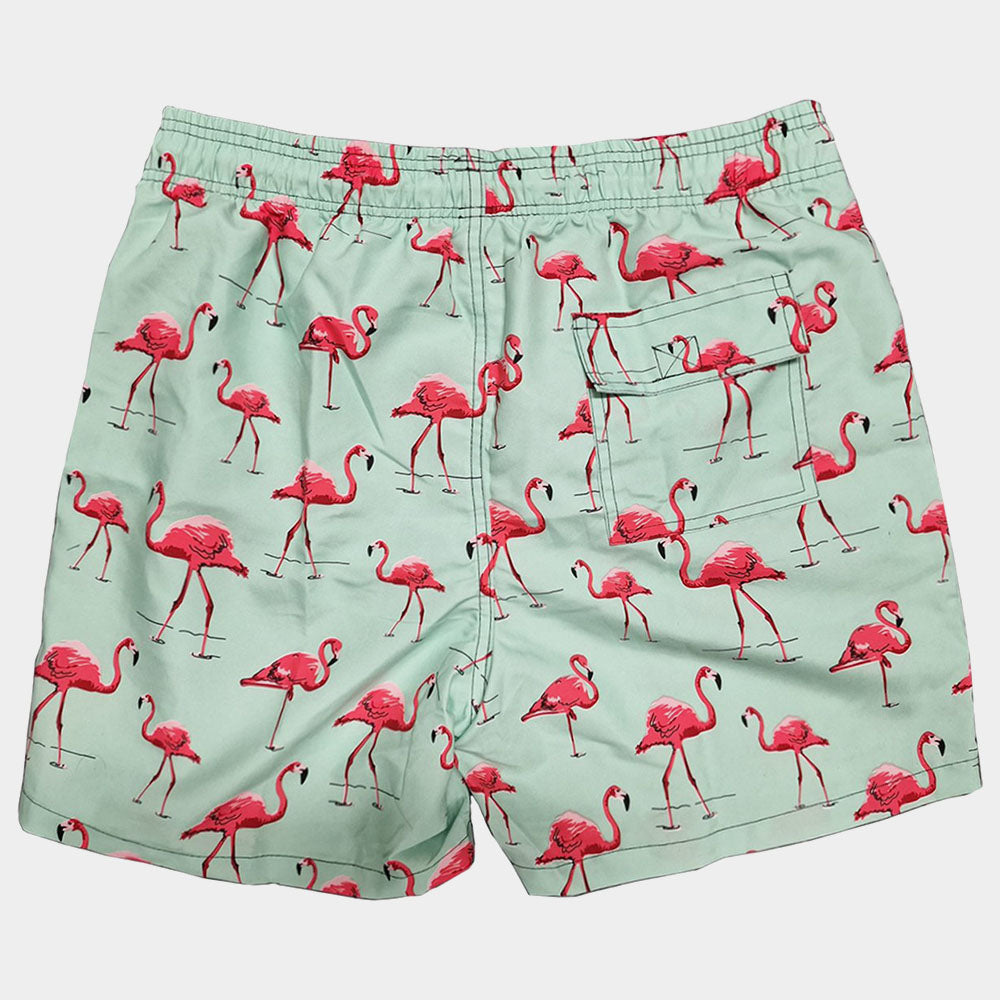 Herren-Badehose – Flamingo-Muster