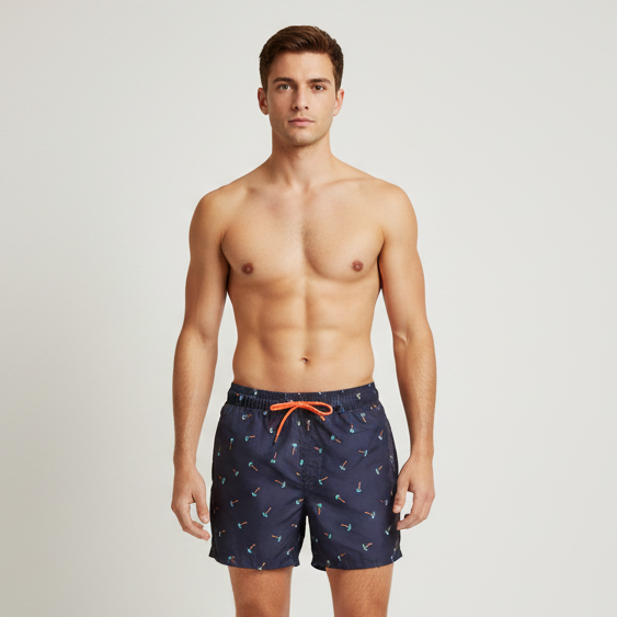 Herren-Badehose – Palmenmuster