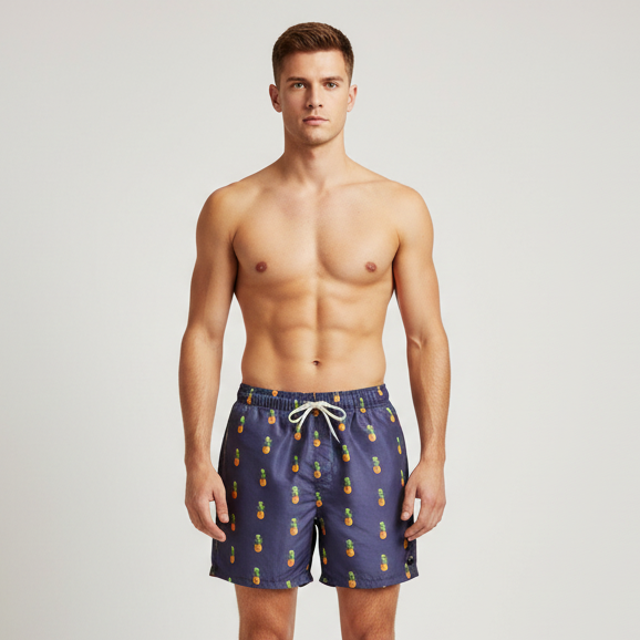 Herren-Badehose – Ananas-Print