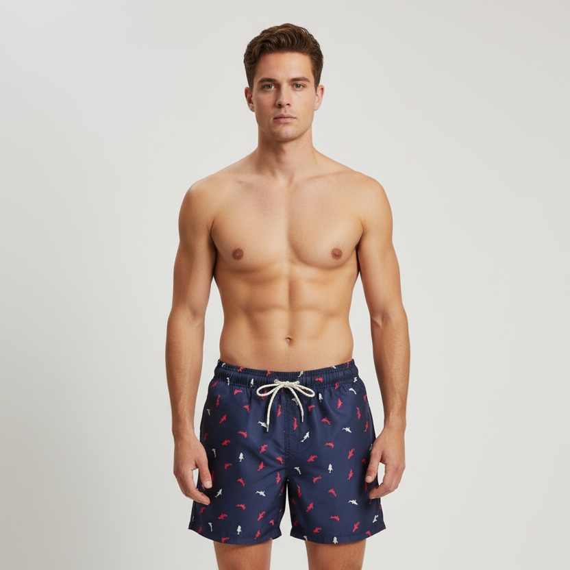 Herren-Badehose – Haifischmuster
